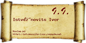Istvánovits Ivor névjegykártya